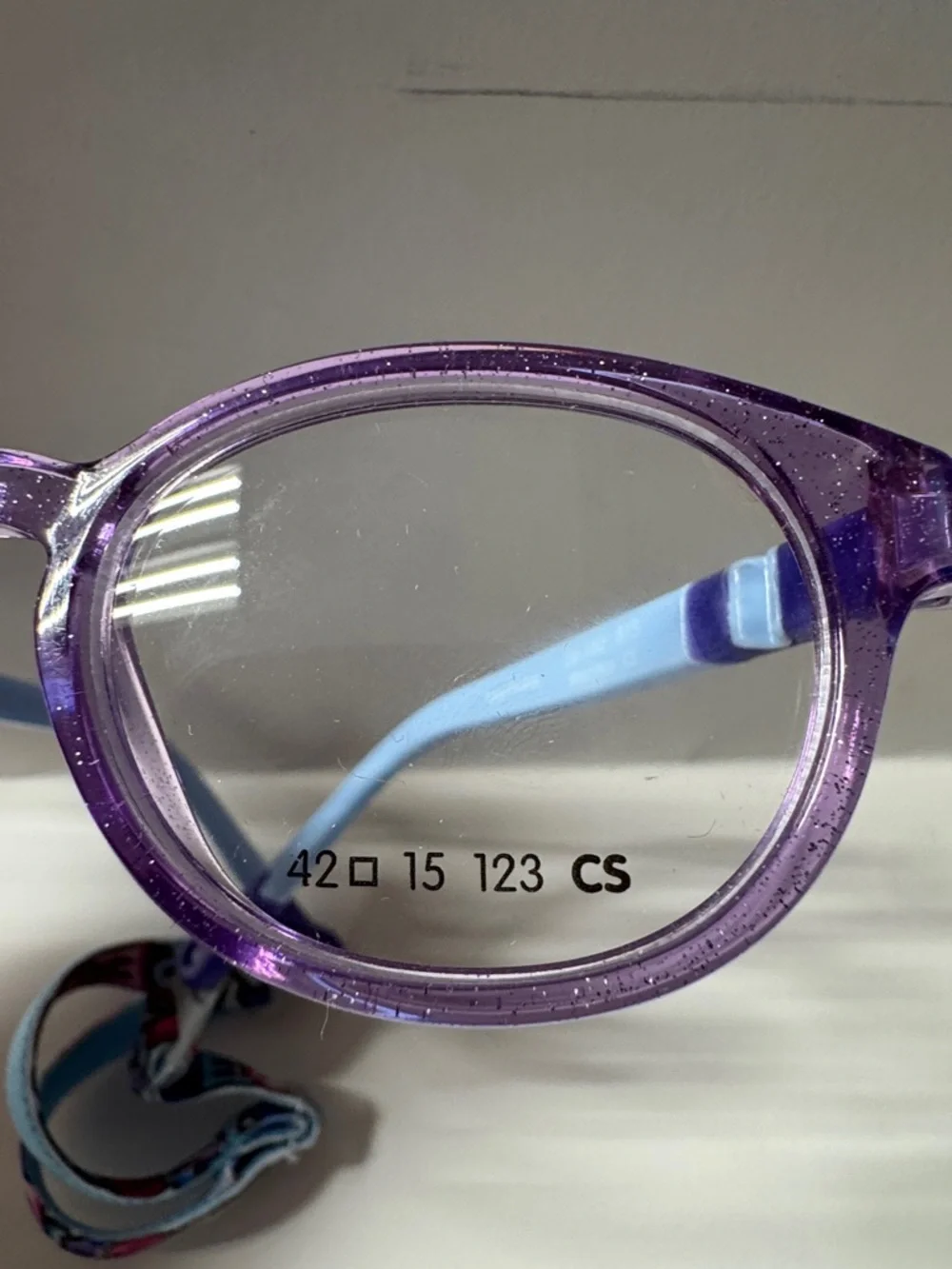 Kids Purple and Light Blue Eyeglasses with Adjustable Strap